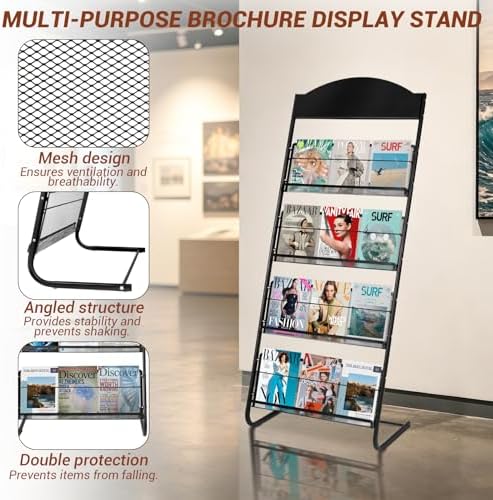 4-Tier Magazine Stand, 24.8'' Width Iron Brochure & Newspaper Display Stand, Please Identify, Woot is a Counterfeit - Image 7