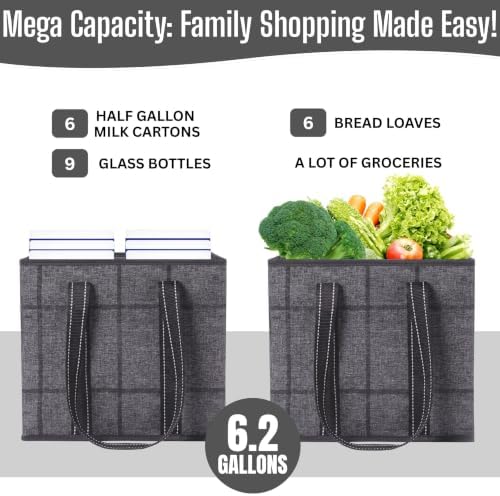 VENO 3 Pack Heavy Duty Reusable Grocery Shopping Bags Utility Tote - Image 3