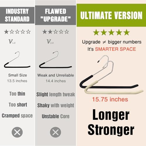 Foam Padded Non Slip Women Men Slacks Trouser Pants Hangers Beige Long 10 - Image 3