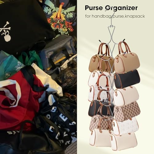 Scarf Hanger 2 Pack 24 Storages,Purse Hanger with 360 Swivel Hook,Scarf Organizer Scarf Hangers for Closet,for Scarves, Shawl,Belt,Purse & Baseball Cap - Image 3