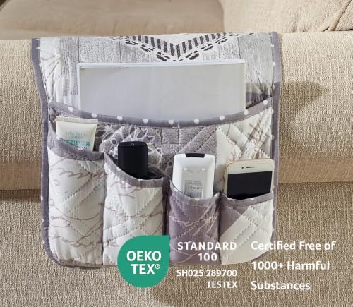 Brilliant Sunshine Grey Heartlove Couch Armrest Organizer, 35"×13" - Image 2