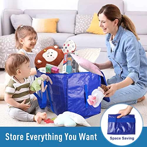 Moving Bags Heavy Duty Extra Large Cube Storage Tote for Space Saving, Traveling Organizer, with Zippers & Strong Carrying Handles (Set of 10) - Image 5
