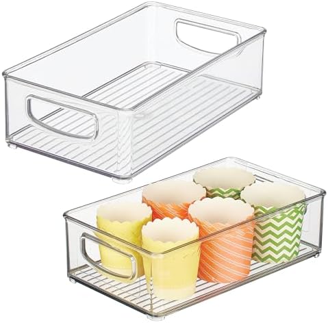 iDesign Stackable Pantry Bin with Handles, Set of 2, Clear by iDesign
