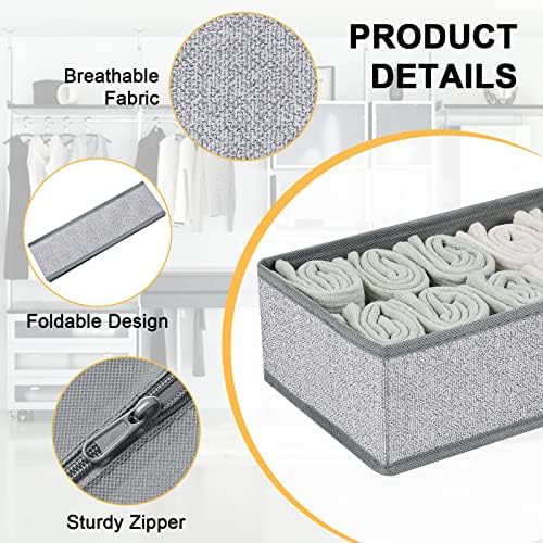 DIMJ Drawer Organizer Clothes, Dresser Organizer For Nursery, Bedroom, Closet, Baby Clothes Organizer and Storage, Foldable Fabric Drawer Dividers for Baby Socks, Belt, Tie (4 Pack, Blended) - Image 2