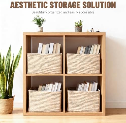 5 Pack Woven Storage Baskets, Decorative Storage Bins for Organizing - Image 2
