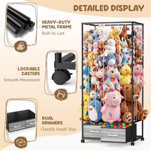 NomNest Large Stuffed Animal Storage, 53.3" Metal Stuffy Storage for Kids - Image 4