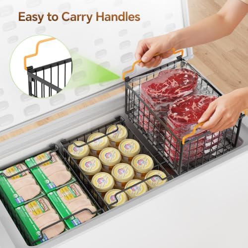 Freezer Organizer Bins, 6 Pack Enlarged Baskets for 5-9 Cu.FT Deep Freezer - Image 4
