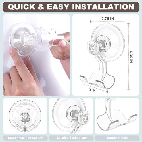 VIS'V Shower Suction Cup Razor Holder for His and Hers, Clear, 2 Pcs - Image 3