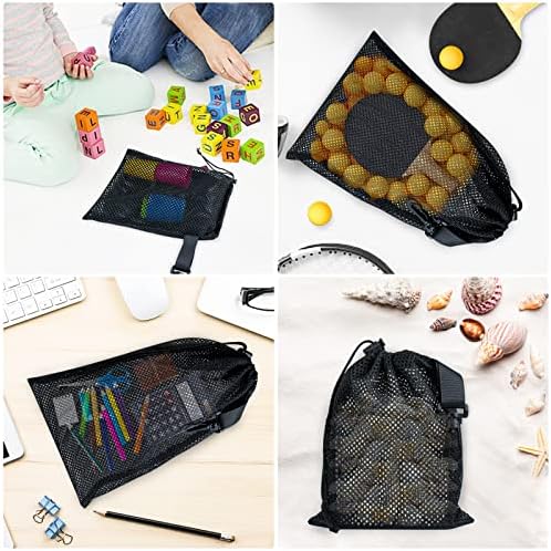 10 PCS With Clips Mesh Drawstring Bags, Portable Nylon Storage Bags for toy,Sports Storage,Outdoor activities etc. (11.8x15.7in) - Image 4