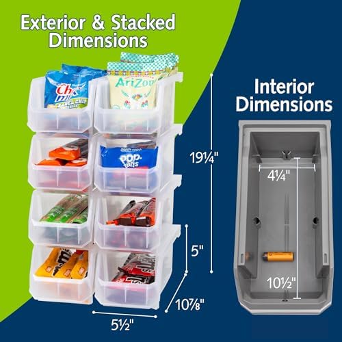 ReadySpace Medium Stackable Plastic Storage Bins, 8-Pack, Clear - Image 3