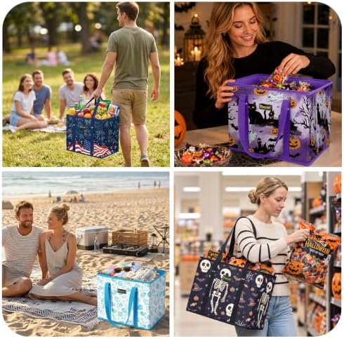 BALEINE 3PK Reusable Grocery Bags, Heavy Duty Shopping Tote Bag - Image 6