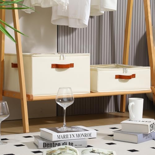 Foyego Wine Glass Storage Box, 2 Pack, Beige - Image 2
