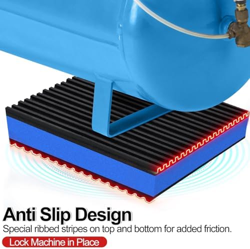 24 Pack Anti Vibration Pads for Washing Machine 4"x4"x7/8", Sound Isolation Vibrating Pad Ribbed Rubber Damping Mat EVA Center for Air Compressors, Conditioner, Treadmill, HVAC Washer Dryer - Image 4