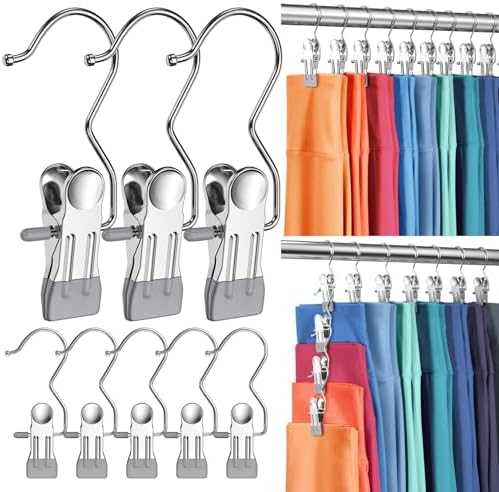 50 Pack Pants Hangers with Clips,Legging & Jean Hangers for Closet Hanging by DOIOWN
