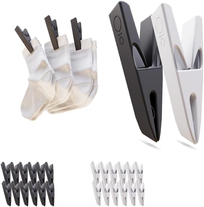 MYCLIPit Sock Clips – Keeps Socks Together During Laundry – Stainless Steel Laundry Clips with Rubber Guard – Keeps Socks Paired, No More Lost Socks, Saves Time – Black & White, 24ct by Unknown