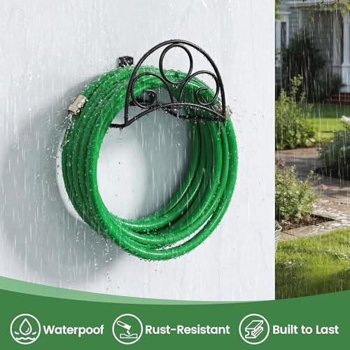 Metal Garden Hose Holder - Wall Mounted Water Hose Holder - Hose Hanger Heavy Duty for Water Hose Extension Cords Vacuum Hose - Image 5