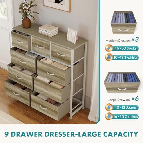 OLIXIS 9 Drawer Tall Dresser for Bedroom, Closet Organizers and Storage - Image 4