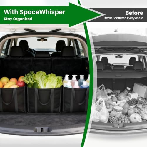 Reusable Grocery Bags for Shopping with Long Handles, 3 Pack, Black - Image 5