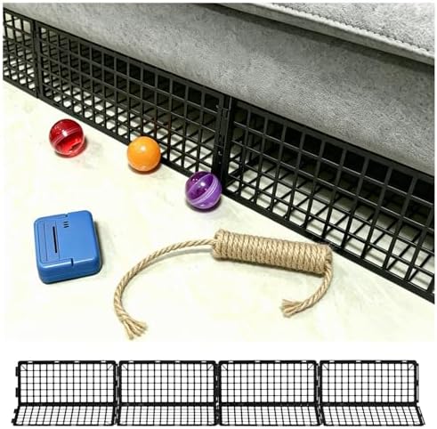 18 Pack Under Bed Blockers for Pets – Easy to Install Black Plastic Under Couch Blocker (6.5" H x 14.5" L) – Prevents Dogs, Cats, Toys from Getting Under Sofa or Furniture by Hiflora