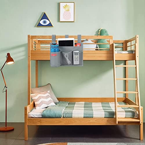 Zafit Hanging Bedside Caddy, Bedside Storage Organizer for Magazine, Phone, Remote control (4 Pockets-Grey) - Image 7