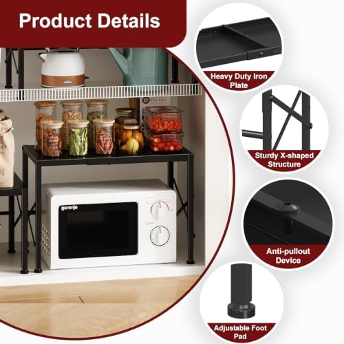 Expandable Storage Shelves, Adjustable Kitchen Storage Rack Shelf Organizer - Image 5