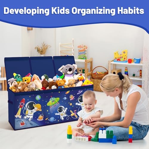 Toy Storage Box with Lids Extra Large Collapsible Toy Box Chest for Kids - Image 7