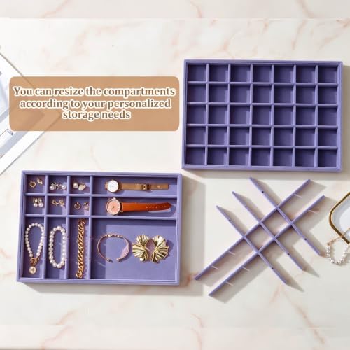Large Velvet Jewelry Tray Display Drawer Inserts 2 Pack - Image 4