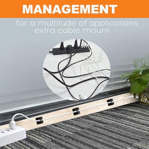 100 Pack 1.1 inch Zip Tie Adhesive Mounts Self Adhesive Cable Tie Base Holders with Multi-Purpose Tie wire clips with screw hole,Anchor stick on wire holder with 8 inch zip ties（White） - Image 5