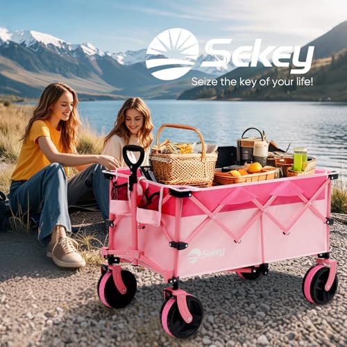 Sekey 220L Beach Wagon, 440 lb Capacity, Foldable, 8 in Wide Wheels - Image 7