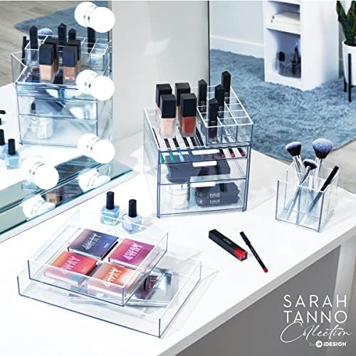 iDesign Stackable Makeup Drawer Organizer - Vanity Organizer or Desk Organizer - Clear/Matte White - Image 6