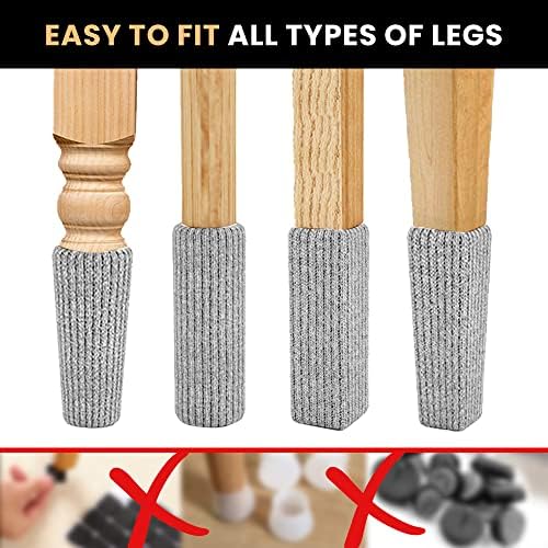 Chair Leg Socks 48/80 Pcs Grey Furniture Leg Covers Floor Protectors - Image 6