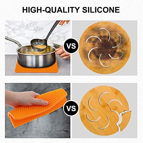 6 Pack Silicone Trivet Mat, Silicone Trivets for Hot Pots and Pans, Multipurpose Non-Slip & Heat Resistant Silicone Hot Pad for Kitchen Counter - Image 6