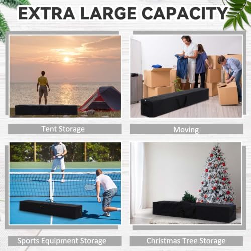 1 Pcs 83 x 12 x 8 Inch, 132 L Large Storage Duffle Bag Black - Image 5