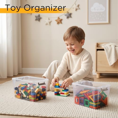 Citylife 6Packs 7.8Qt Plastic Storage Bins with Lids, Clear Organizer - Image 6