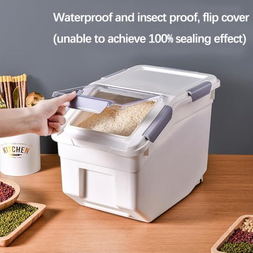 20Lb Food Storage Container with Scoop with Handle & Wheels, 2 Pack - Image 5