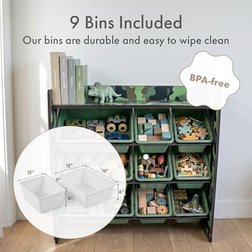 Humble Crew Kids Toy Organizer with Display Shelf, 9 Bins, 3 Tier Storage - Image 4