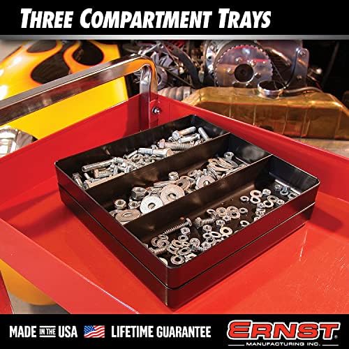 Ernst Tool Garage Organizer Tray, Red, 3-Compartments (Pack of 4) - Image 3