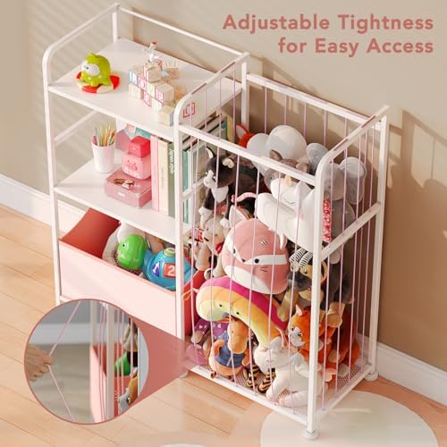 BBLIKE Toy Storage Organizer, Stuffed Animal Storage with Toy Bin, Pink - Image 5
