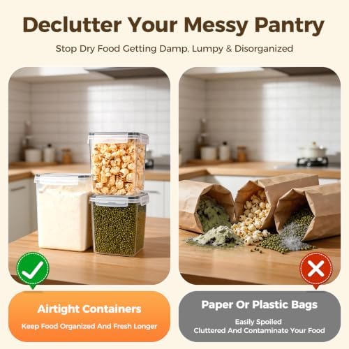 3-Pack Airtight Food Storage Containers, BPA-Free Stackable Cereal - Image 7