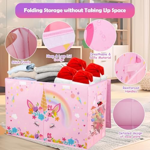 Large Toy Box, Sturdy Kids Storage Organizer for Boys Girls, 25"x13"x16" - Image 4