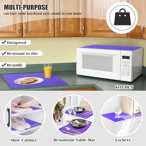 10Pcs Refrigerator Liners, Washable Fridge Liner Shelf Mats Refrigerator Pads for Cupboard Cabinet Drawer Home Kitchen Accessories Organization (Purple) - Image 6