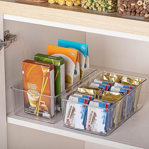 Vtopmart 10 Pack Food Storage Organizer Bins, Clear Plastic, 4 Compartments - Image 7