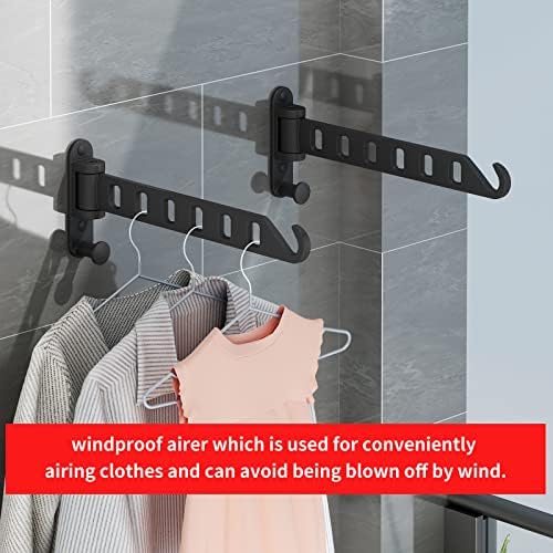 JOOM Clothes Drying Rack Wall Mounted, 13-Inch Foldable Arm, Black 2 Pack - Image 4