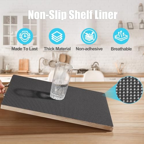 Songrey Non-Slip Shelf Cabinet and Drawer Liner, 20IN x 10FT, Black - Image 2