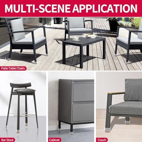 8PCS Silicone Rectangle Chair Leg Floor Protectors with Felt, Small, Clear - Image 6
