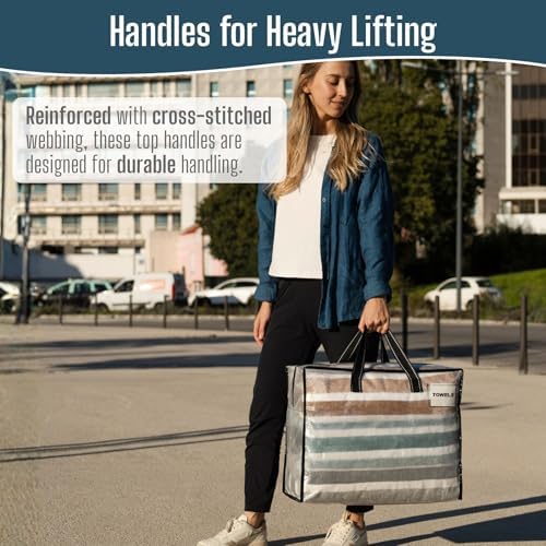 VENO Heavy Duty Moving Bags, Storage Bags, 13 Gallon, Clear, 4 Pack - Image 5