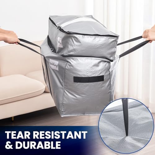 TAILI 2 Tier Moving Bags,2 Pack Silver Storage Bags with Visible Window - Image 5