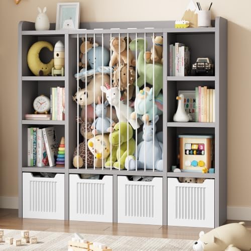 Toy Storage Organizer with Stuffed Animal Storage, Grey by LEFURTURE