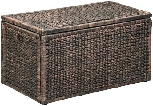 eHemco Wicker Storage Trunk, Brown Wash, 36x20x18.5 - Image 3