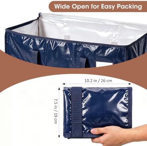 6Pcs Heavy Duty Extra Large Moving Bags Storage Totes Fold Flat Deeplyblue - Image 7